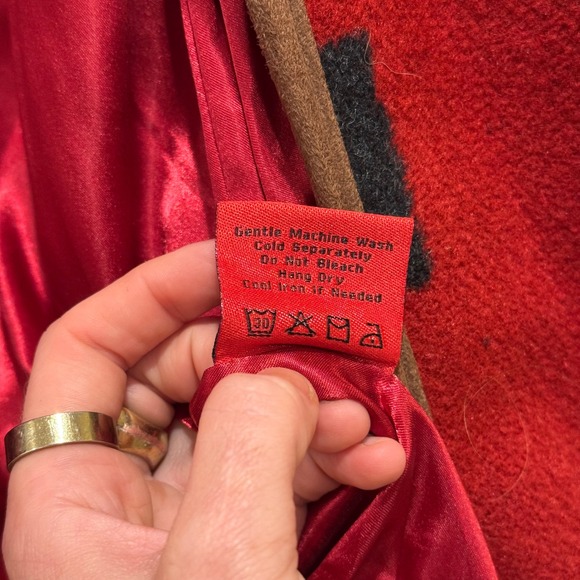 Black Mountain Southwestern Aztec Wrap Coat Womens Large Red Navajo Pattern - Picture 9 of 9